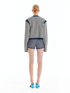 EENK EENK ULTRA Gingham Vest Cardigan - Ivory/Navy