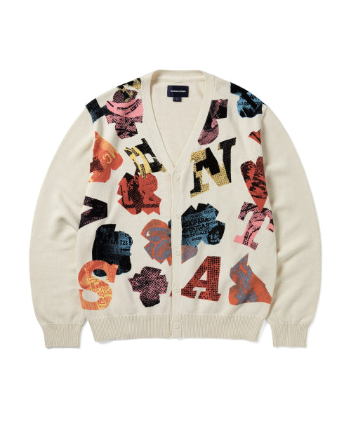 THISISNEVERTHAT THISISNEVERTHAT Broken Logo Cardigan Ivory