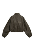 MATIN KIM MATIN KIM Rough Coating Crop Bomber Jacket