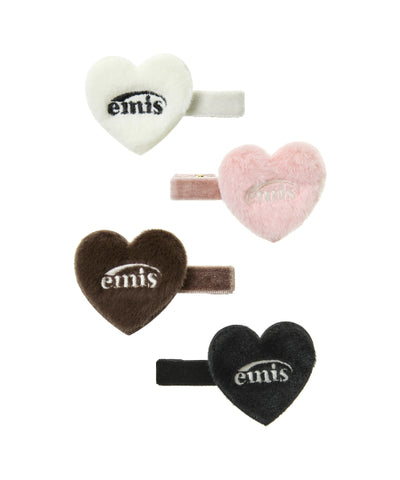 EMIS FUR HEART HAIRPIN