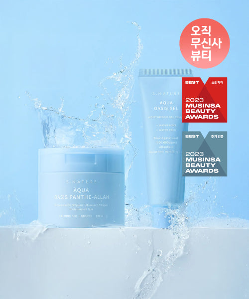 S.NATURE Aqua Oasis Panthealan Calming Pads 60 sheets + Aqua Oasis Moisture Gel Cream 80ml