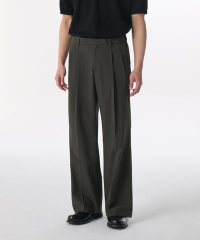 MUSINSA STANDARD Slacks Real Wide Hidden Banding [Dusty Khaki]