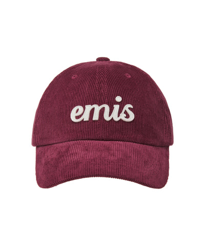 EMIS Applique Corduroy Ball Cap - Wine