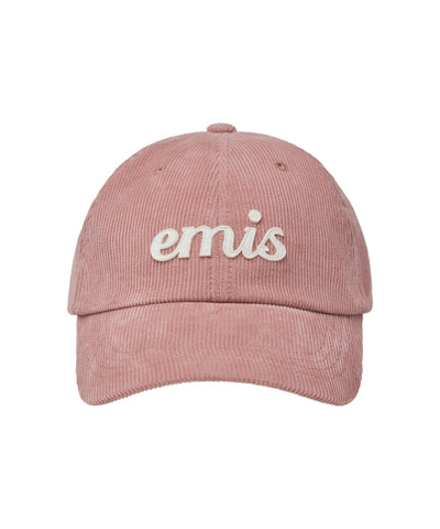 EMIS APPLIQUE CORDUROY BALL CAP-PINK