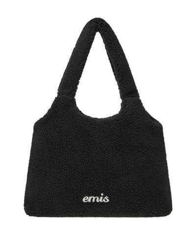 SHEARLING SHOULDER BAG-BLACK