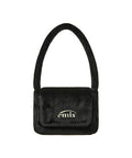 EMIS EMIS FUR SQUARE FLAP BAG - BLACK