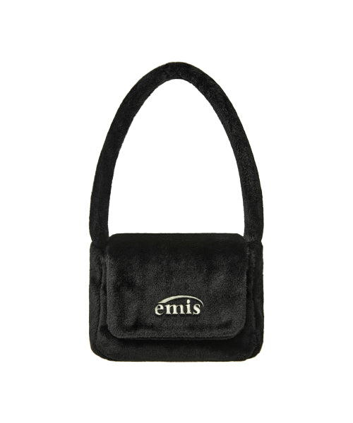 EMIS EMIS FUR SQUARE FLAP BAG - BLACK