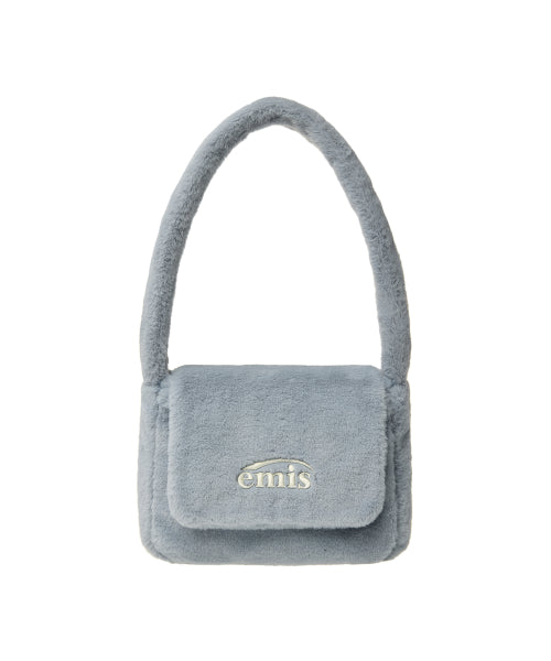 EMIS EMIS FUR SQUARE FLAP BAG-SKY BLUE