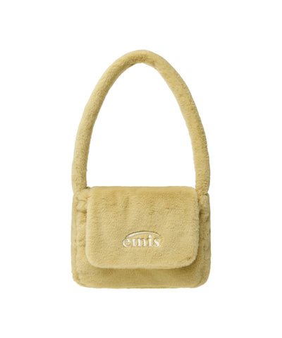 EMIS FUR SQUARE FLAP BAG-YELLOW