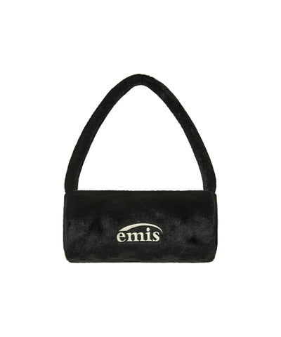 EMIS Fur Cylinder Bag Black