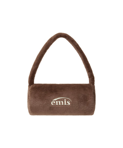 EMIS FUR CYLINDER BAG-BROWN
