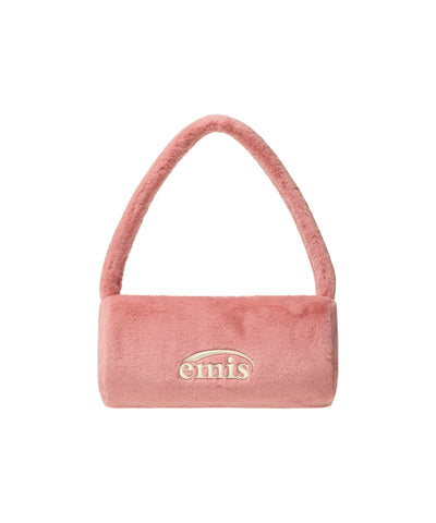 EMIS FUR CYLINDER BAG-PINK