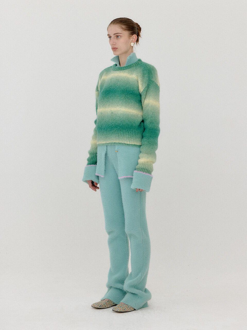 EENK EENK VASSILA Gradation Striped Pullover - Green