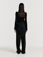 EENK YOU Contrast Long Sleeve Jersey Top - Black