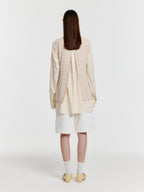 EENK YECO Pleated Denim Bermuda Shorts - White