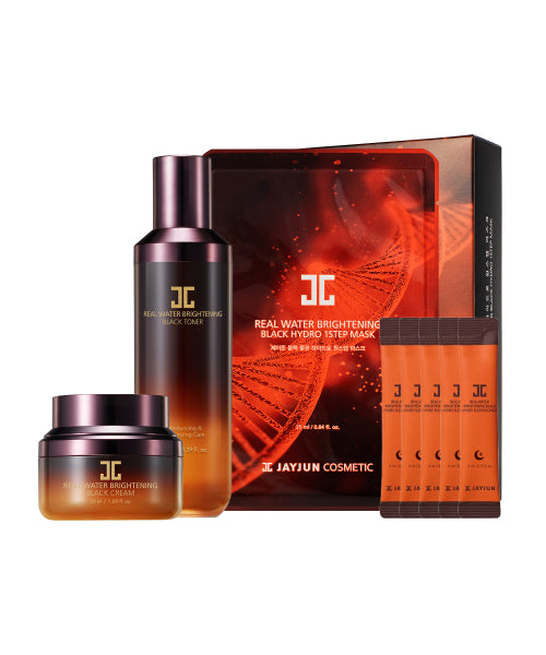 JAYJUN Black water glow skin care set (cream + toner + hydro mask 1STEP 10 sheets + sleeping pack 5 packs)