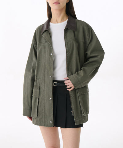 MUSINSA STANDARD WOMAN Women's Washed Cotton Hunting Jacket [Khaki]
