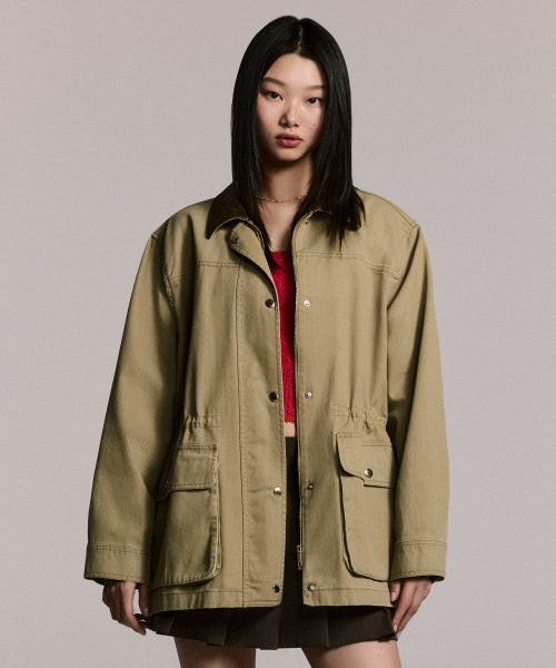 MUSINSA STANDARD WOMAN MUSINSA STANDARD WOMAN Women's Washed Cotton Hunting Jacket [Beige]