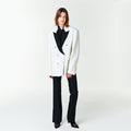 YCH LAYERED DOUBLE-BREASTED JACKET IVORY (F23JK105IV)