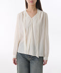 MUSINSA STANDARD WOMAN MUSINSA STANDARD WOMAN Volume Shirring Tie Blouse (Size S)