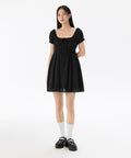 MUSINSA STANDARD WOMAN MUSINSA STANDARD WOMAN Cotton Babydoll Mini Dress (Black)