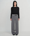 MUSINSA STANDARD WOMAN MUSINSA STANDARD WOMAN Slacks Wide Hidden Banding [Melange Gray]