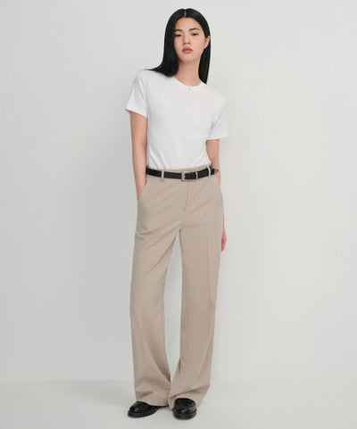 MUSINSA STANDARD WOMAN Women's Wide Hidden Banding Slacks [Warm Sand]