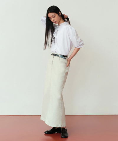 MUSINSA STANDARD WOMAN Maxi Skirt Dusty Cream