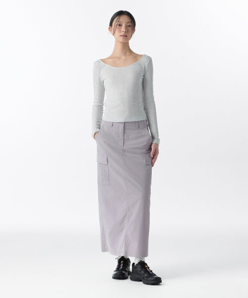 MUSINSA STANDARD WOMAN MUSINSA STANDARD WOMAN Cargo Maxi Skirt [Lavender]