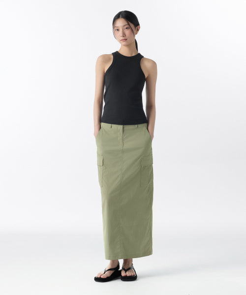 MUSINSA STANDARD WOMAN MUSINSA STANDARD WOMAN Cargo Maxi Skirt Sage