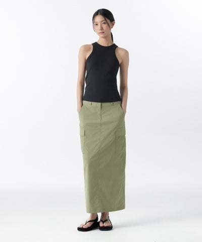MUSINSA STANDARD WOMAN Cargo Maxi Skirt Sage