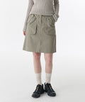 MUSINSA STANDARD WOMAN MUSINSA STANDARD WOMAN Cargo Knee Length Skirt [Sage]