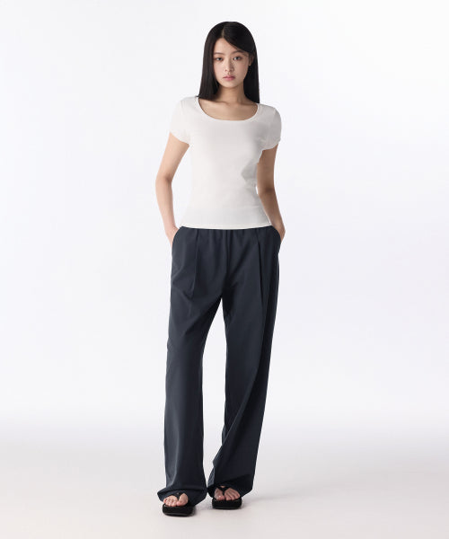 MUSINSA STANDARD WOMAN MUSINSA STANDARD WOMAN Slacks Wide Banding [Iron Gray]