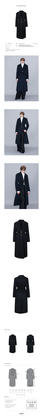 YCH BELTED PUFFER COAT NAVY (W23OT016NV)
