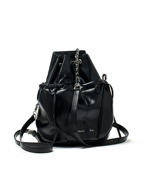 MATIN KIM MATIN KIM Backpack with Draw String Ribbon in Black
