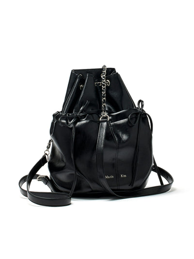 MATIN KIM Backpack with Draw String Ribbon in Black