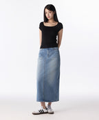 MUSINSA STANDARD WOMAN MUSINSA STANDARD WOMAN Denim Maxi Skirt Light Indigo