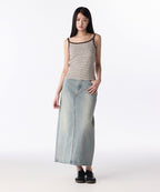 MUSINSA STANDARD WOMAN MUSINSA STANDARD WOMAN Denim Maxi Skirt Yellow Sky Blue