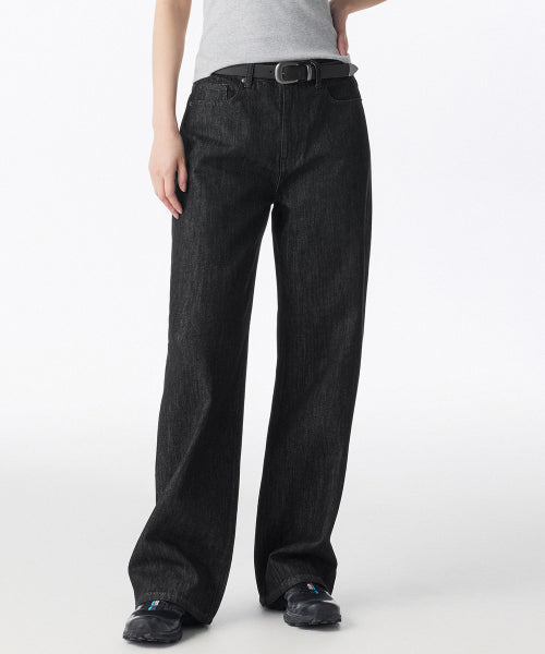 MUSINSA STANDARD WOMAN MUSINSA STANDARD WOMAN Denim Wide Pants [Low Black]