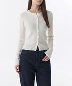 MUSINSA STANDARD WOMAN MUSINSA STANDARD WOMAN Cardigan Slim Round Neck [Ivory]