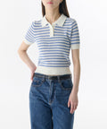 MUSINSA STANDARD WOMAN MUSINSA STANDARD WOMAN Women's Striped Knitted Polo Shirt (Size S)