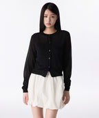 MUSINSA STANDARD WOMAN MUSINSA STANDARD WOMAN Women's Sheer Round Neck Cardigan [Black]