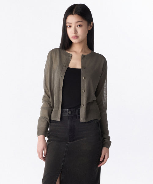 MUSINSA STANDARD WOMAN MUSINSA STANDARD WOMAN Cardigan Sheer Warm Gray