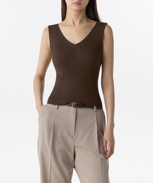MUSINSA STANDARD WOMAN MUSINSA STANDARD WOMAN Women's Knit Sleeveless Top (Brown)