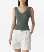 MUSINSA STANDARD WOMAN MUSINSA STANDARD WOMAN Women's Ribbed V-neck Knit Sleeveless Top [Sage]