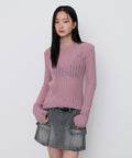 MUSINSA STANDARD WOMAN MUSINSA STANDARD WOMAN Women's Knitwear Crew Neck [Smoke Pink]
