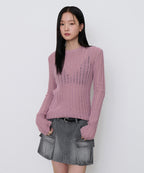 MUSINSA STANDARD WOMAN MUSINSA STANDARD WOMAN Women's Knitwear Crew Neck [Smoke Pink]