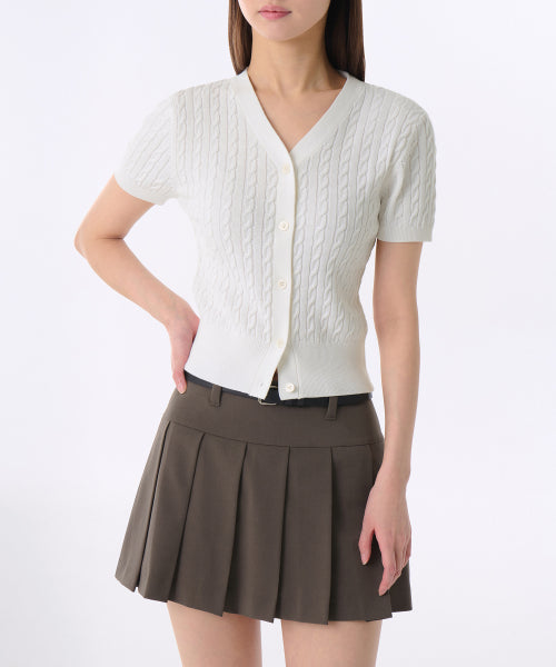 MUSINSA STANDARD WOMAN MUSINSA STANDARD WOMAN Women's Cable Short Sleeve Cardigan [Size M]