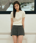 MUSINSA STANDARD WOMAN MUSINSA STANDARD WOMAN Women's Cable Crew Neck Short Sleeve Knit [Size]