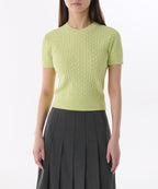 MUSINSA STANDARD WOMAN MUSINSA STANDARD WOMAN Women's Cable Crew Neck Short Sleeve Knit [Melon]